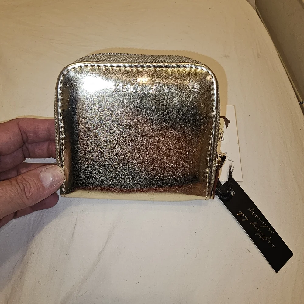 Kedzie Gold Zip Around Wallet - Picture 2 of 10